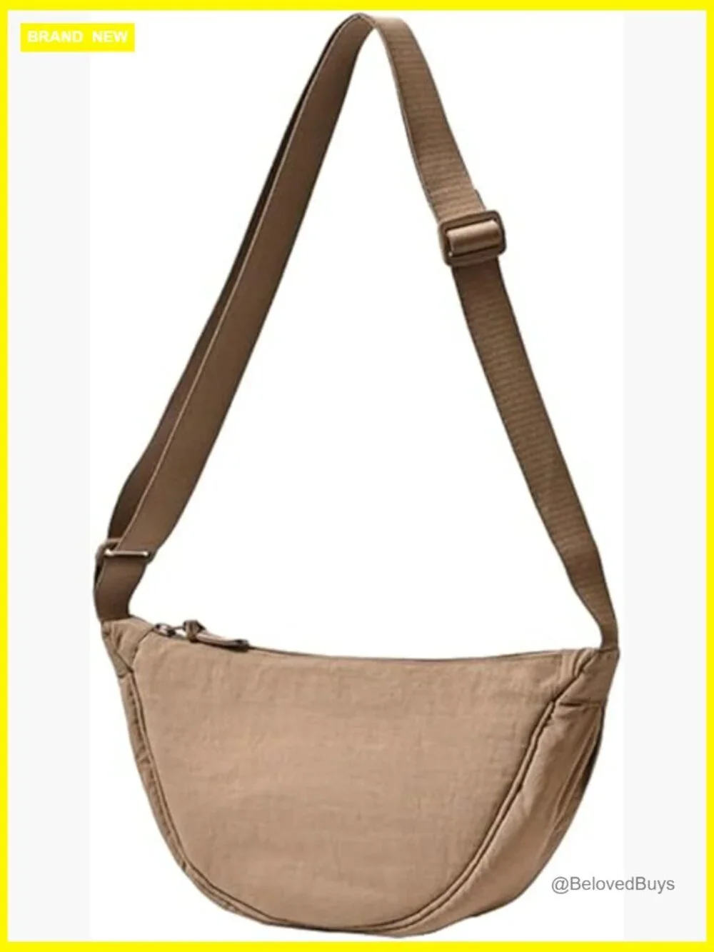 Trendy Crescent Hobo Crossbody Bag Nylon Lightweight Adjustable Strap